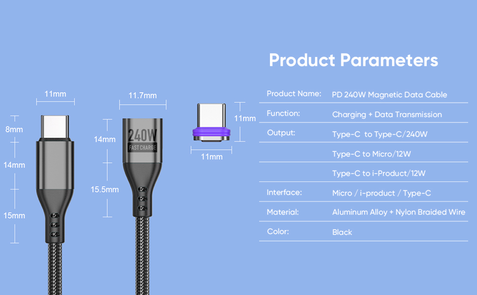 magnetic charging cable