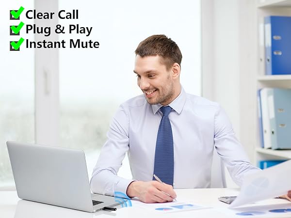 Computer Microphone with Mute for PC