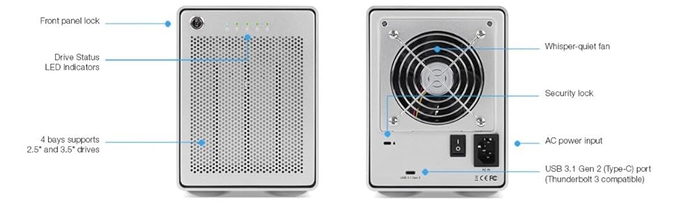 OWC Mercury Elite Pro Quad 8TB Four-Bay USB RAID Storage Solution with SoftRAID Premium