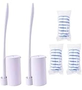 Topo Bear Disposable Toilet Brush Holder Set Toilet Wand (Pack of 2) Toilet Cleaner Scrubber with...