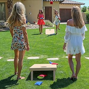 wood natural cornhole