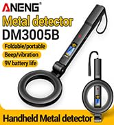 Metal Detector, Foldable Metal Detector Handheld with LED Light 360°Scan Portable Treasure Finder...