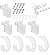 UBANU Hanging Closet Rod Support Kit, Include 4Pcs 3/4 J-Shaped Hanging Closet Rod Supports and 4...