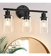 3 Light Black Bathroom Light Fixture Over Vanity,Black Vanity Light Fixture Over Mirror,Vanity Li...