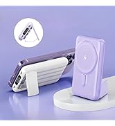 RCHL Magnetic Wireless Portable Charger, 10000mAh Power Bank Built in 4 Cables LED Display and St...