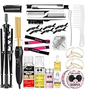 Goiple Wig Stand Tripod Metal Adjustable Mannequin Head Stand with Heater Surface &amp; 52Pcs Hot Com...