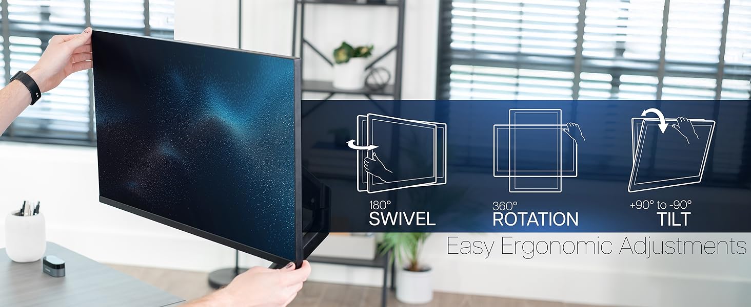 Pneumatic Arm Single Ultrawide Monitor Desk Mount