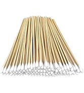 200 PCS Long Wooden Cotton Swabs, Cleaning Cotton Sticks with Wood Handle for Oil Makeup Gun Appl...