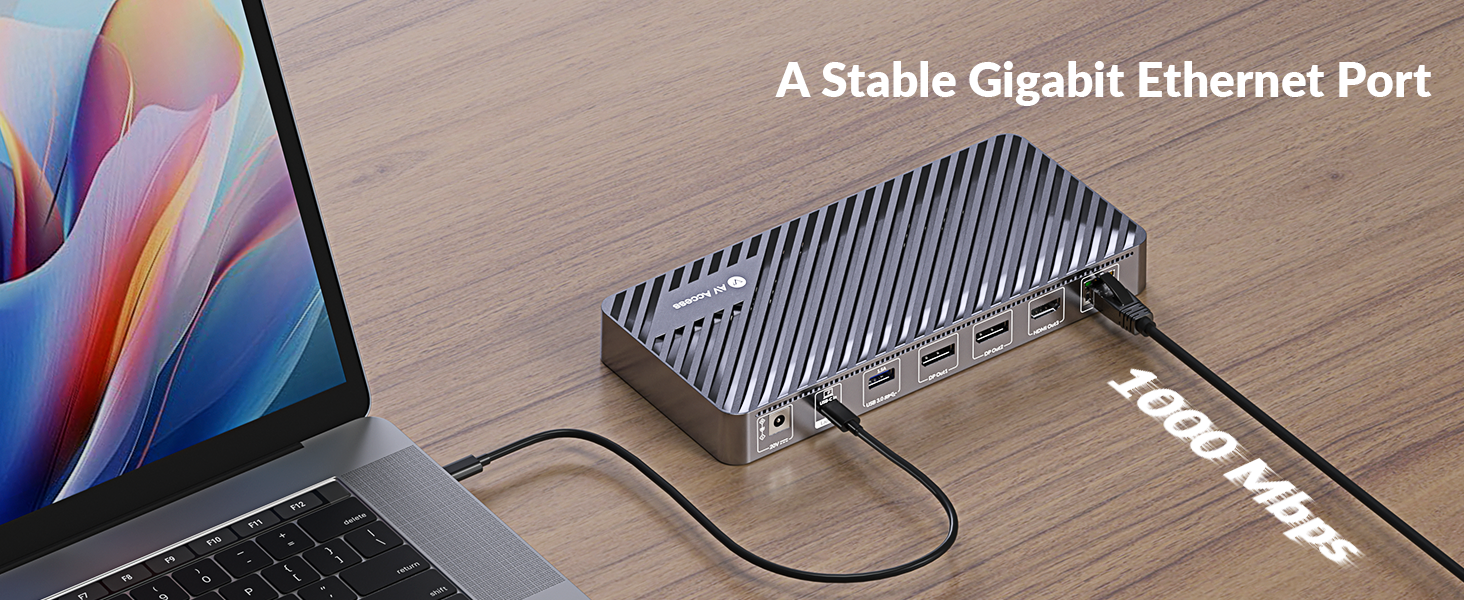 docking station triple monitor with 100w charging