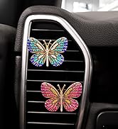 ZOSTLAND Rhinestone Car Decorative Clip,Car Air Fresheners,Metal Car Air Vent Clip,Personalized A...