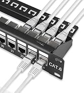 24 Port RJ45 Through Coupler 1U Cat6 Patch Panel STP Shielded