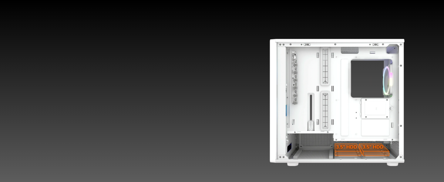 Houses up to 2x 3.5&amp;#34; HDDs.
