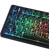 Tsungup Custom Keycaps,130 Keys PBT Cool Black Spider Web Side Printed Keycaps,Cherry Profile Key...