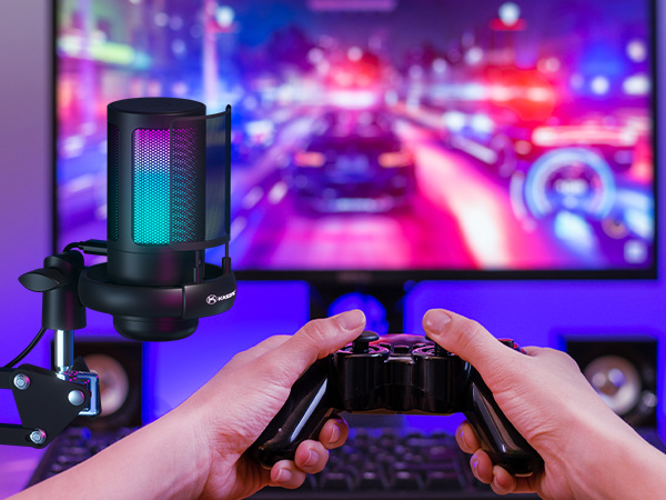 RGB Microphone for Gaming with Boom Arm