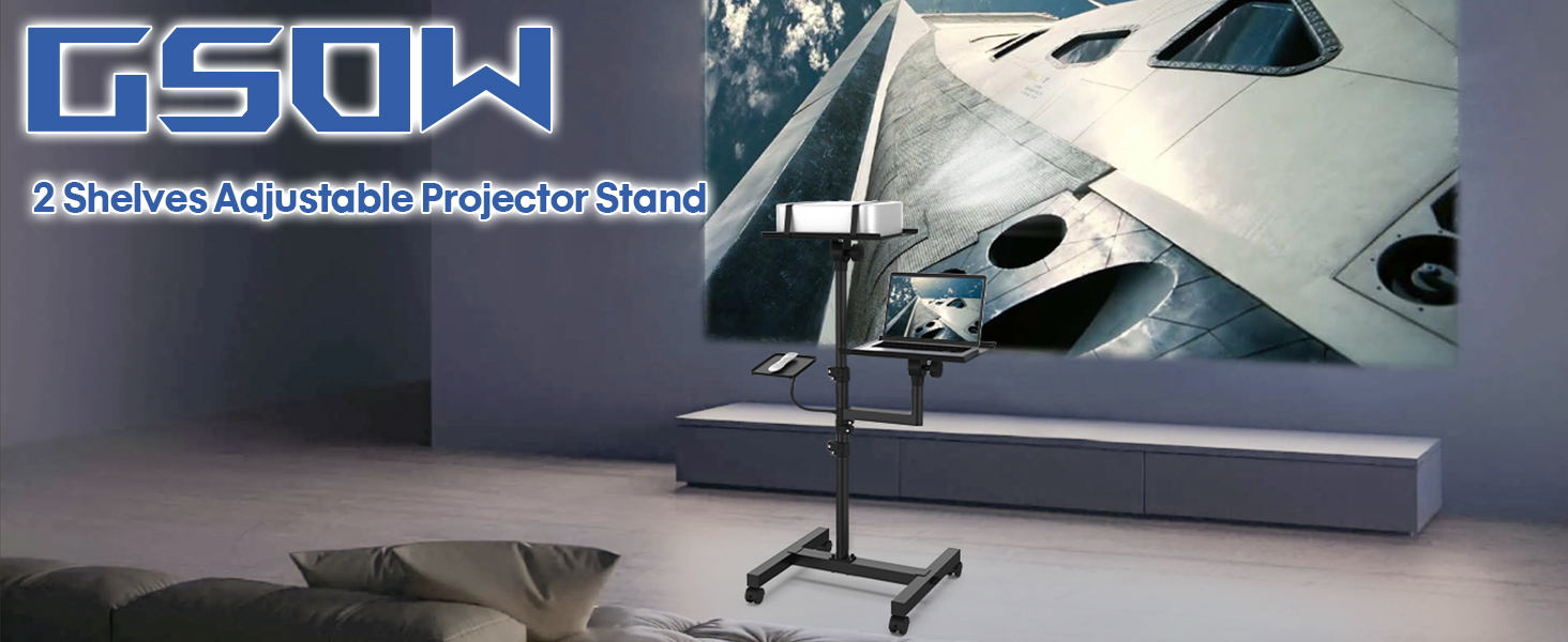 2 Shelves Mobile Projector Stand