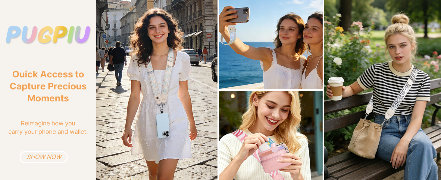 PUGPIU Phone Lanyard Crossbody with Wallet