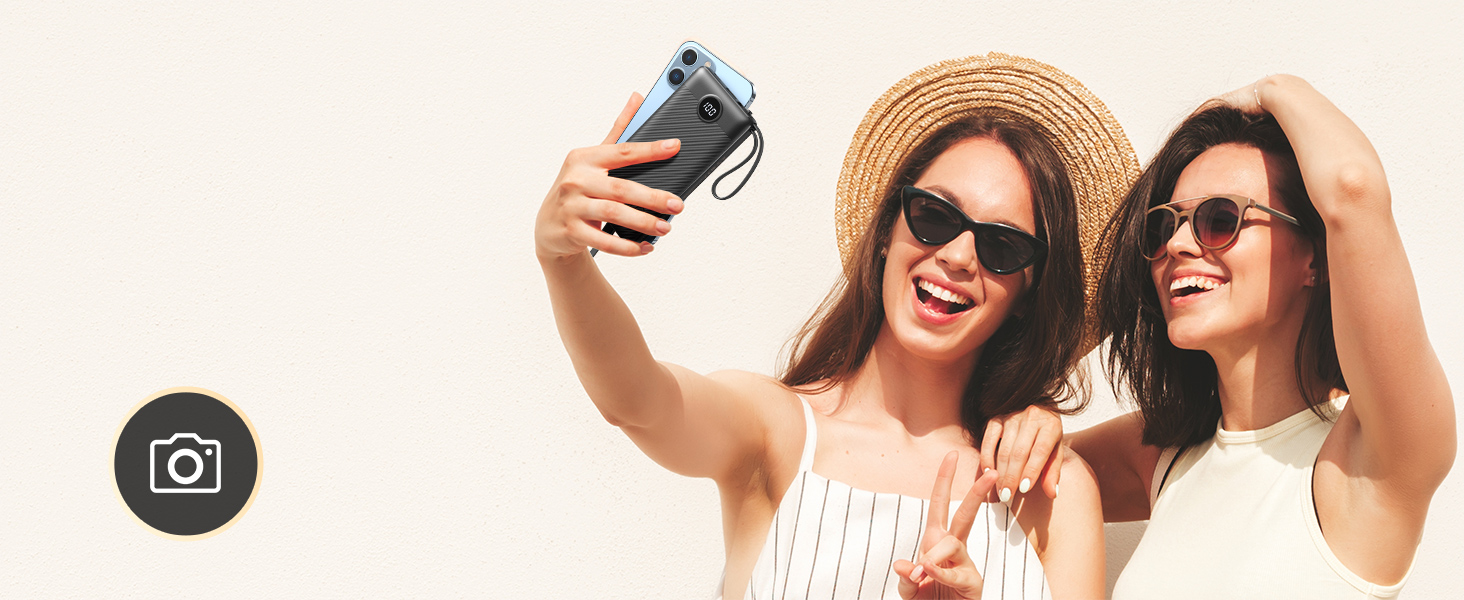 power bank with built in cables 10000mAh