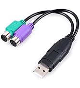 UCEC PS/2 to USB Adapter Converter for PS2 Keyboard Mouse, USB to Dual PS/2 Cables Computers Acce...