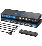8K@60Hz DisplayPort KVM Switch 4 Computers 1 Monitor USB3.0 4K120Hz 4 Ports DP KVM Switches 4 in ...