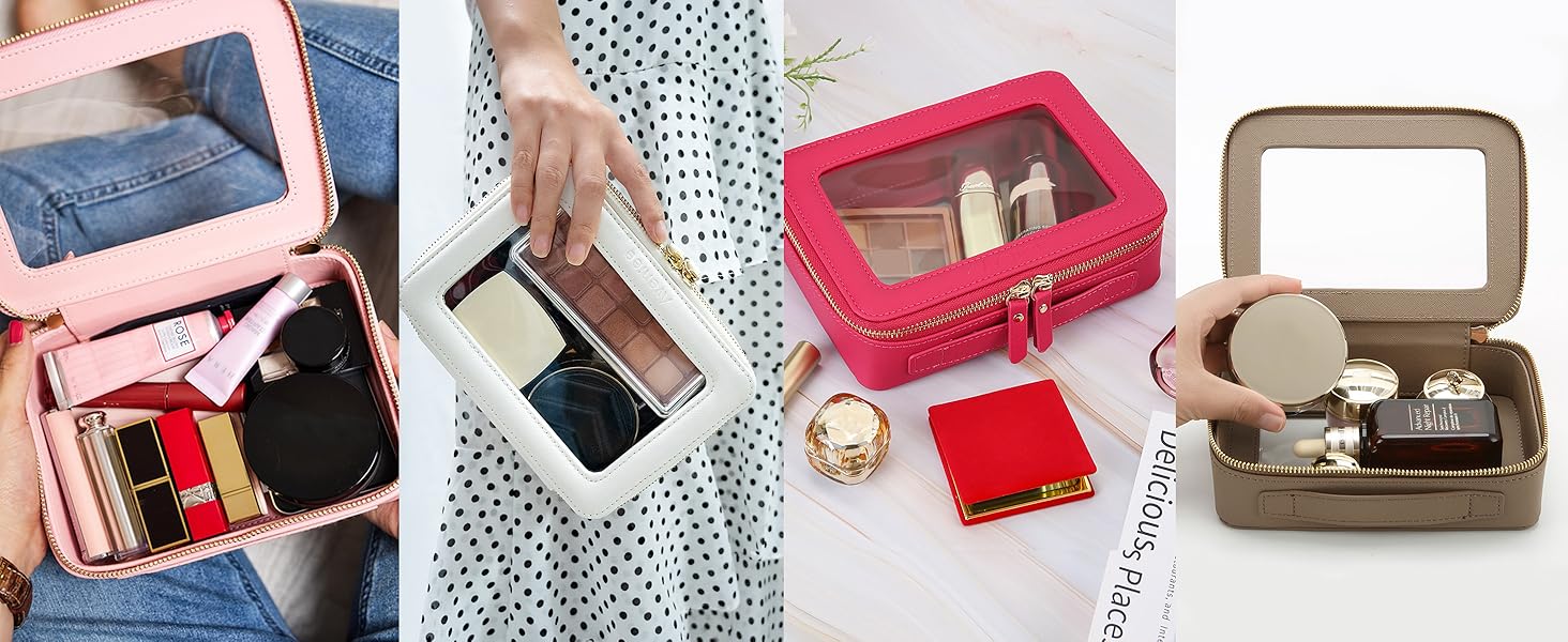 Clear makeup organizer case