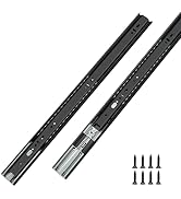 LONTAN Soft Close Drawer Slides 22 Inch Cabinet Rails Black 10 Pairs Ball Bearing Dresser Glides ...