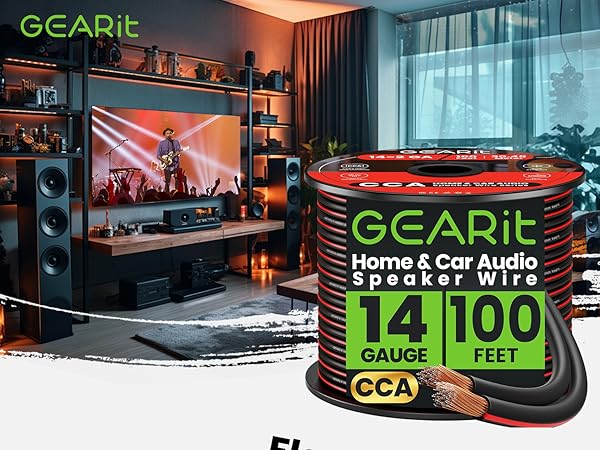 speaker wire 14 gauge 100 ft