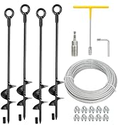 hannger 4 Pack 18" Heavy Duty Ground Anchors Shed Anchor Kit, Trampoline Anchors Stakes High Wind...
