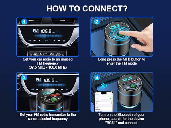 fm bluetooth transmitter car