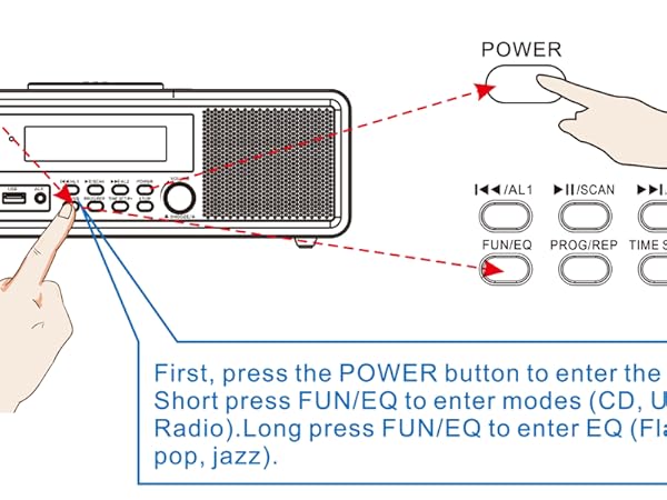 how to use the clock radio cd stereo system