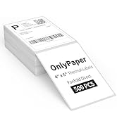 OnlyPaper 4" x 6" Fanfold Direct Thermal Labels 500Pcs Shipping Labels for Zebra &amp; Rollo Printer ...