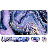 4-in-1 Large Gaming Mouse Pad, Keyboard Wrist Rest Pad &amp; Wrist Support Mousepad Set, Extended Des...