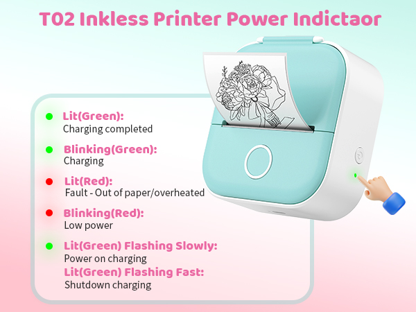 T02 Mini Sticker Printer - Wireless Sticker Maker Machine