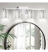 Lightania 4-Light Vanity Lights, Dimmable 5CCT Bathroom Light Fixtures, LED Modern Brushed Nickel...