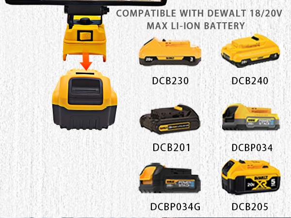  LED work light dewalt battery light 20v 18v Max tools