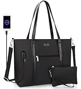 Laptop Tote Bag for Women 17.3 Inch Laptop Bag Large Teacher Tote Bag Waterproof Nylon Work Bag w...