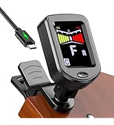 New Bee Clip-On Guitar Tuner Rechargeable with Color Screen 360° Rotatable Chromatic Tuner for Gu...
