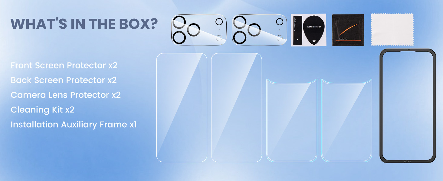 Maxdara for iPhone 18 Pro Back Screen Protector &amp;amp;amp; Front Screen Protector Camera Protector