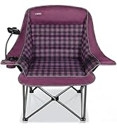 Oversized Camping Chairs for Adults- Heavy Duty Extra Large Lawn Chair,Folding Comfy Padded Camp ...