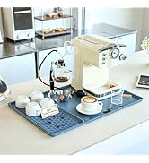 2 In 1 Extra Large 16"x24" Silicone Coffee Bar Mat Accessories Heat Resistant for espresso Machin...
