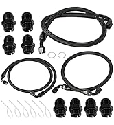 GSTP 10AN Upgraded Nylon and Stainless Steel Braided Transmission Cooler Hose Line Fitting Kit Co...