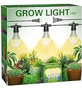 Briignite Hanging Grow Light, 3 Grow Light Bulbs with 8.86ft Power Cord, Replaceable Bulbs E26 Ba...