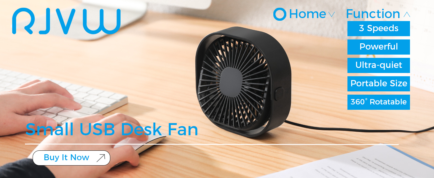 RJVW Small USB Desk Fan