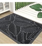 Colorxy Waterproof Doormat, Durable Natural Rubber Front Indoor Mat, Non Slip Low Profile Indoor ...