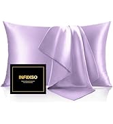 INFIIXSO Mulberry Silk Pillowcase for Hair and Skin, Silk Pillow Cases Standard Size with Hidden ...