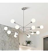 VONLUCE 12-Light Sputnik Chandelier, Morden Chandelier for Dining Room, Adjustable Chandelier Ove...