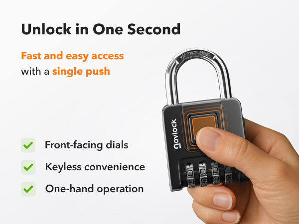 Combination lock with quick one-push unlock