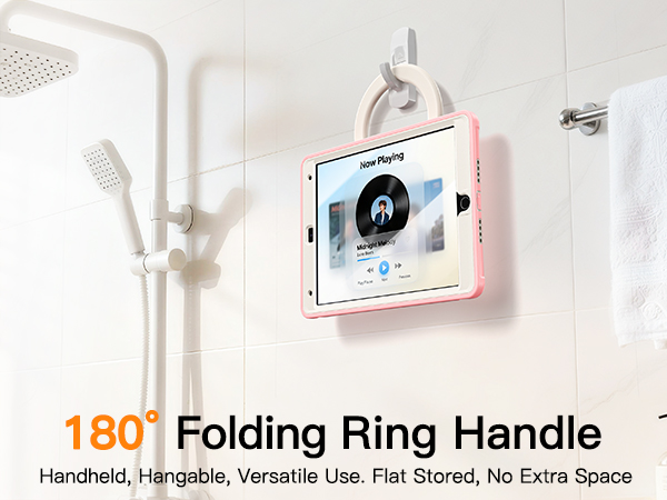 180° Folding Ring Handle: Handheld, Hangable, Versatile Use Flat Stored, No Extra Space