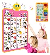 Interactive Alphabet Wall Chart, Talking ABC, 123s, Music Poster, Kids Learning Toys for Toddlers...