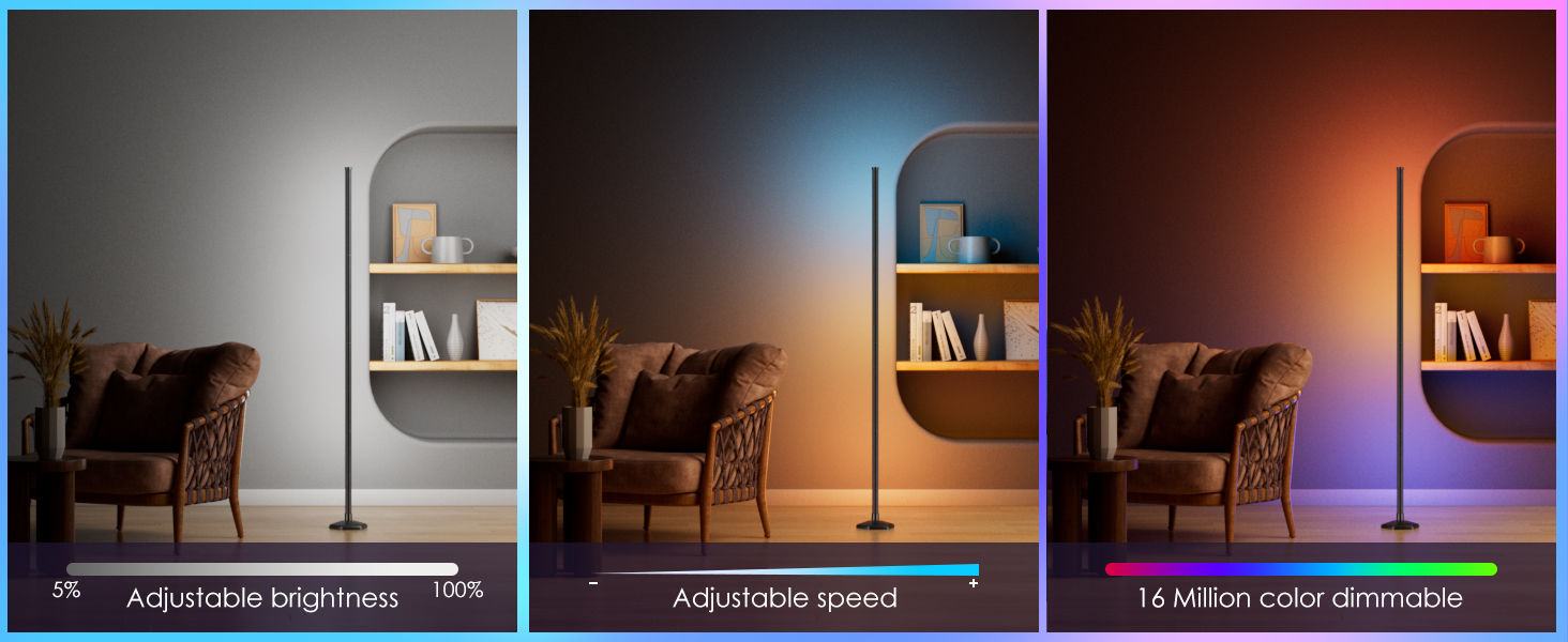 RGB LED Corner Lamp with Remote Control