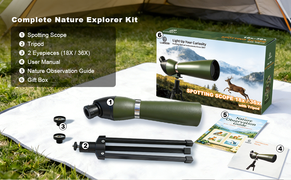Kids Spotting Scope for Bird Watching, 18–36X Bird Watching Scope for Kids with Tripod